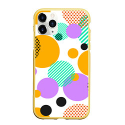 Чехол iPhone 11 Pro матовый GEOMETRIC INTERSECTING CIRCLES, цвет: 3D-желтый