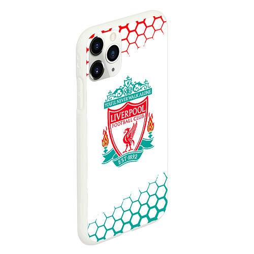 Чехол iPhone 11 Pro матовый Liverpool соты / 3D-Белый – фото 2