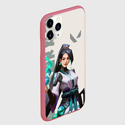 Чехол iPhone 11 Pro матовый SAGE VALORANT, цвет: 3D-малиновый — фото 2