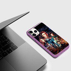 Чехол iPhone 11 Pro матовый ОЧЕНЬ СТРАННЫЕ ДЕЛА 4 STRANGER THINGS 4, цвет: 3D-фиолетовый — фото 2