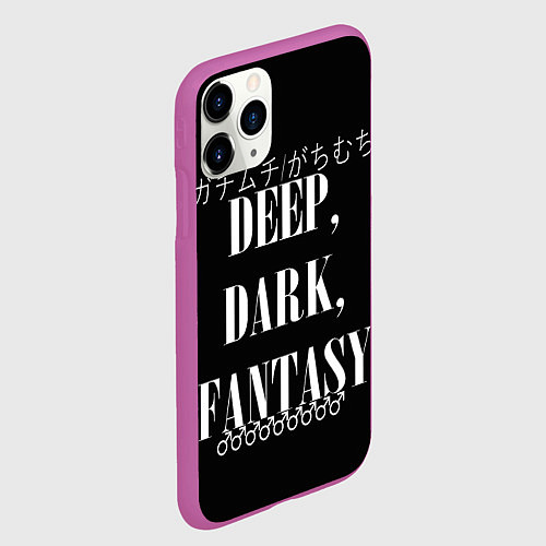 Чехол iPhone 11 Pro матовый Глубокие темные фантазии Иероглифы / 3D-Фиолетовый – фото 2