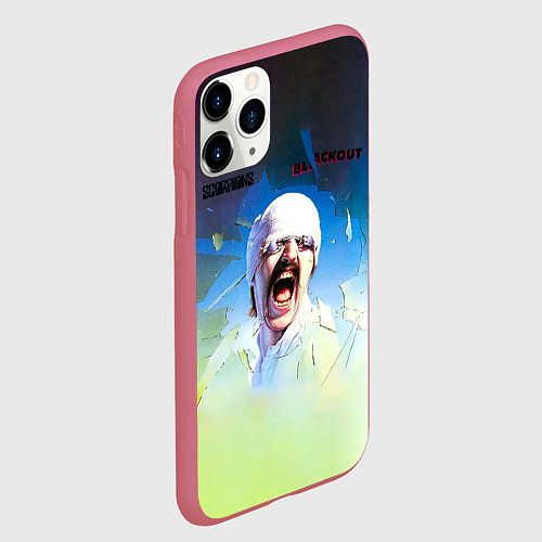 Чехол iPhone 11 Pro матовый Blackout - Scorpions / 3D-Малиновый – фото 2