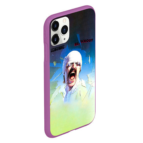 Чехол iPhone 11 Pro матовый Blackout - Scorpions / 3D-Фиолетовый – фото 2