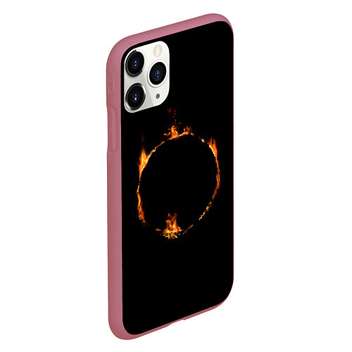 Чехол iPhone 11 Pro матовый Знак тьмы из Dark Souls / 3D-Малиновый – фото 2