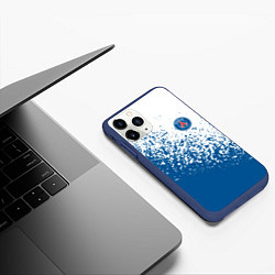 Чехол iPhone 11 Pro матовый Psg синие брызги, цвет: 3D-тёмно-синий — фото 2