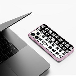 Чехол iPhone 11 Pro матовый Японские иероглифы Япония Tokyo, цвет: 3D-розовый — фото 2