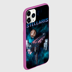 Чехол iPhone 11 Pro матовый Stellaris космический корабль, цвет: 3D-фиолетовый — фото 2