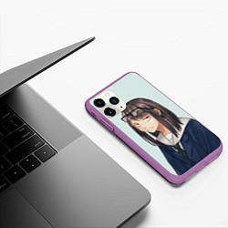 Чехол iPhone 11 Pro матовый Sweet Sayaka Руки прочь от кинокружка, цвет: 3D-фиолетовый — фото 2