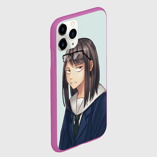 Чехол iPhone 11 Pro матовый Sweet Sayaka Руки прочь от кинокружка / 3D-Фиолетовый – фото 2