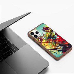 Чехол iPhone 11 Pro матовый Смелые мазки краски Экспрессионизм Bold strokes of, цвет: 3D-коричневый — фото 2