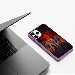 Чехол iPhone 11 Pro матовый Stranger Things 4, цвет: 3D-фиолетовый — фото 2