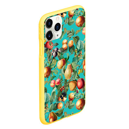 Чехол iPhone 11 Pro матовый Ассорти Фруктов / 3D-Желтый – фото 2