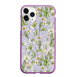 Чехол iPhone 11 Pro матовый Цветы Лилии и Морозники, цвет: 3D-фиолетовый
