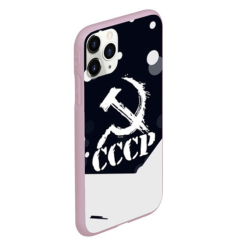 Чехол iPhone 11 Pro матовый Ussr - ссср - серп и молот / 3D-Розовый – фото 2