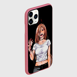 Чехол iPhone 11 Pro матовый ПАУЭР ИЗ ЧЕЛОВЕК БЕНЗОПИЛА CHAINSAW MAN, цвет: 3D-малиновый — фото 2