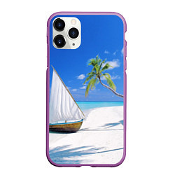 Чехол iPhone 11 Pro матовый Island of hawaii, цвет: 3D-фиолетовый