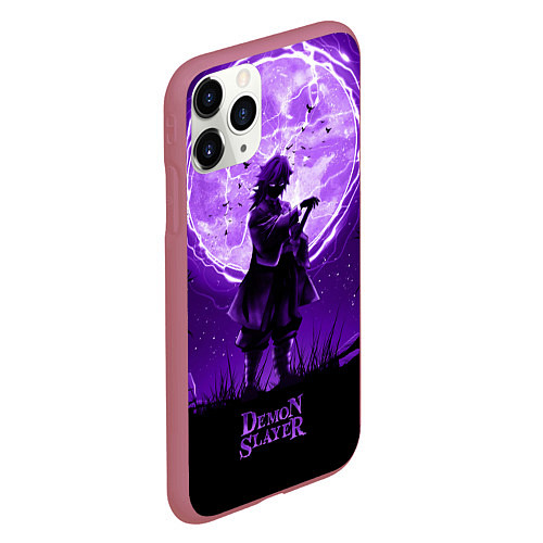Чехол iPhone 11 Pro матовый КЛИНОК, РАССЕКАЮЩИЙ ДЕМОНОВ ГИЮ ТОМИОКА / 3D-Малиновый – фото 2