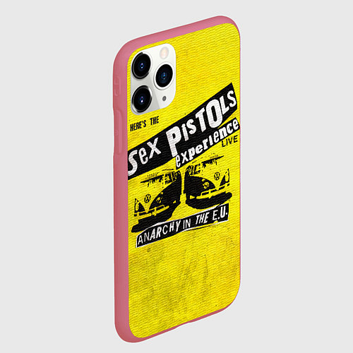 Чехол iPhone 11 Pro матовый Sex Pistols experience LIVE / 3D-Малиновый – фото 2