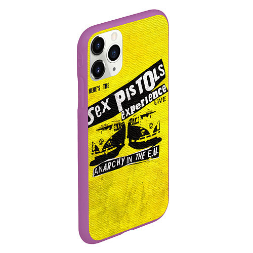 Чехол iPhone 11 Pro матовый Sex Pistols experience LIVE / 3D-Фиолетовый – фото 2