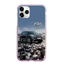 Чехол iPhone 11 Pro матовый Toyota Land Cruiser 200 V8, цвет: 3D-розовый