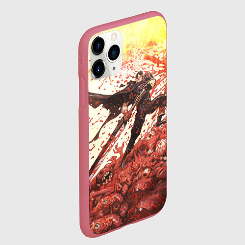 Чехол iPhone 11 Pro матовый BERSERK ГАТС РУНА спина / 3D-Малиновый – фото 2