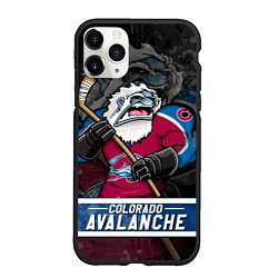 Чехол iPhone 11 Pro матовый Colorado Avalanche Колорадо Эвеланш Маскот, цвет: 3D-черный