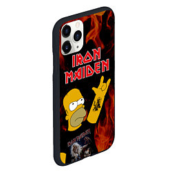 Чехол iPhone 11 Pro матовый Iron Maiden Гомер Симпсон Рокер, цвет: 3D-черный — фото 2