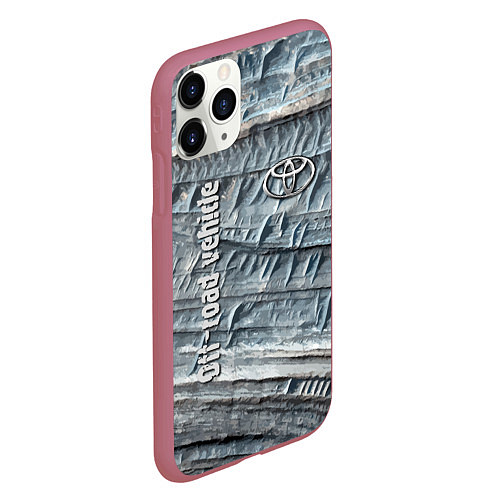 Чехол iPhone 11 Pro матовый Toyota Off-road vehicle Rock Тойота внедорожник Ск / 3D-Малиновый – фото 2