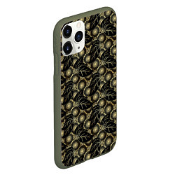 Чехол iPhone 11 Pro матовый Позолоченные узоры, цвет: 3D-темно-зеленый — фото 2