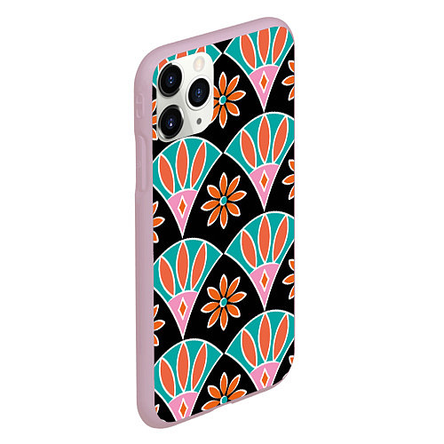 Чехол iPhone 11 Pro матовый Египетский цветок лотос / 3D-Розовый – фото 2