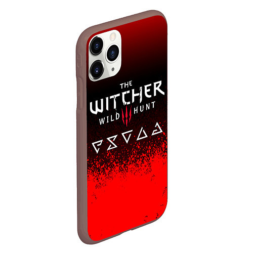 Чехол iPhone 11 Pro матовый Witcher blood / 3D-Коричневый – фото 2