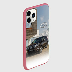 Чехол iPhone 11 Pro матовый Тoyota Land Cruiser Prado у горного коттеджа Mount, цвет: 3D-малиновый — фото 2