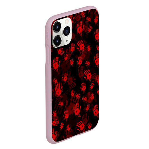 Чехол iPhone 11 Pro матовый Кровавые отпечатки DEATH STRANDING / 3D-Розовый – фото 2