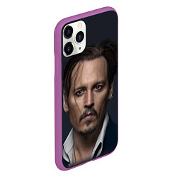Чехол iPhone 11 Pro матовый Джонни Депп Johnny Depp, цвет: 3D-фиолетовый — фото 2