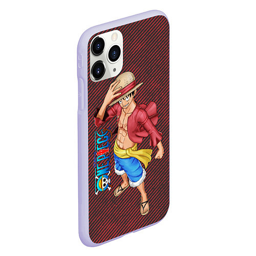 Чехол iPhone 11 Pro матовый Луффи- One Piece или Большой куш / 3D-Светло-сиреневый – фото 2