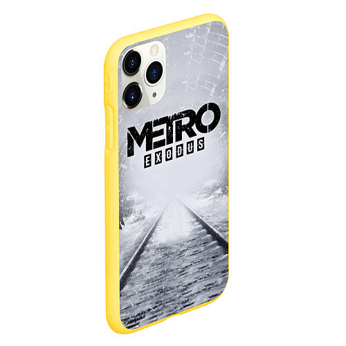 Чехол iPhone 11 Pro матовый METRO ЛОГОТИП / 3D-Желтый – фото 2