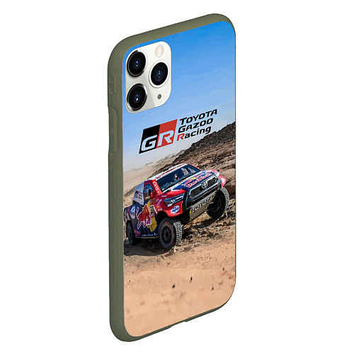 Чехол iPhone 11 Pro матовый Toyota Gazoo Racing Rally Desert Competition Ралли / 3D-Темно-зеленый – фото 2