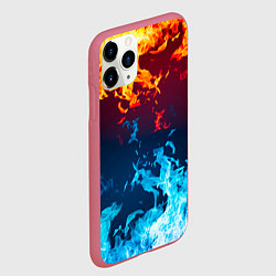 Чехол iPhone 11 Pro матовый Лед и Пламя Борьба стихий, цвет: 3D-малиновый — фото 2
