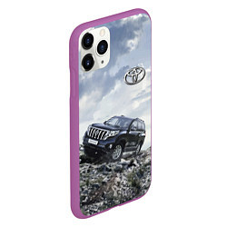 Чехол iPhone 11 Pro матовый Toyota Land Cruiser Prado на скальных камнях Mount, цвет: 3D-фиолетовый — фото 2