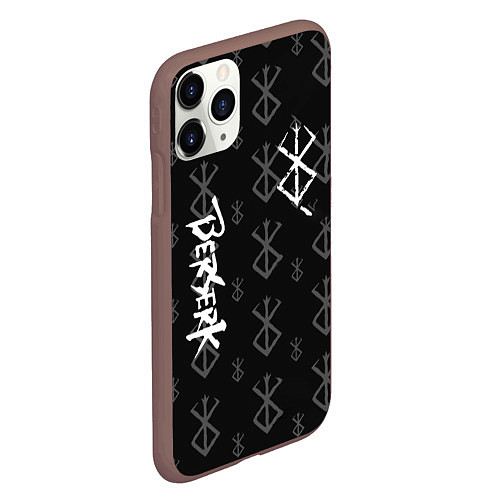Чехол iPhone 11 Pro матовый Berserk bleck mask манга / 3D-Коричневый – фото 2