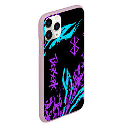Чехол iPhone 11 Pro матовый Berserk bleck mask neon, цвет: 3D-розовый — фото 2