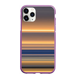 Чехол iPhone 11 Pro матовый Цветные линии colored lines, цвет: 3D-фиолетовый