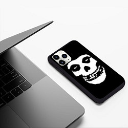 Чехол iPhone 11 Pro матовый Misfits череп, цвет: 3D-черный — фото 2