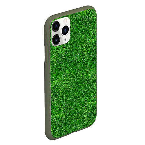 Чехол iPhone 11 Pro матовый ЗЕЛЕНЫЙ ГАЗОН / 3D-Темно-зеленый – фото 2