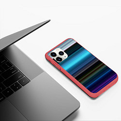 Чехол iPhone 11 Pro матовый Неоновые линии neon lines, цвет: 3D-красный — фото 2