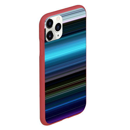 Чехол iPhone 11 Pro матовый Неоновые линии neon lines / 3D-Красный – фото 2