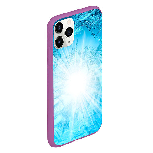 Чехол iPhone 11 Pro матовый Лед Вспышка света / 3D-Фиолетовый – фото 2