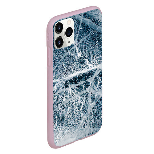 Чехол iPhone 11 Pro матовый Потрескавшийся лед / 3D-Розовый – фото 2