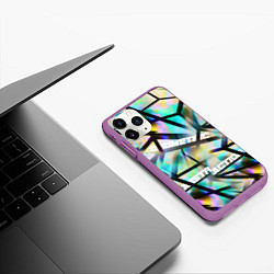 Чехол iPhone 11 Pro матовый New Abstraction, цвет: 3D-фиолетовый — фото 2
