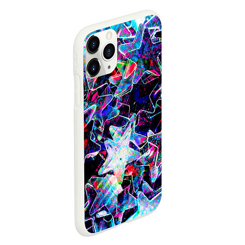 Чехол iPhone 11 Pro матовый Neon Stars / 3D-Белый – фото 2